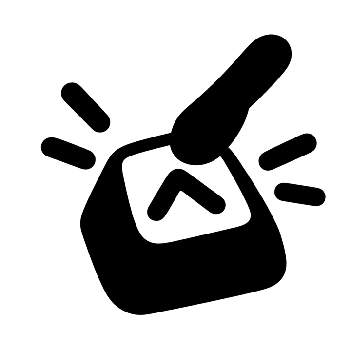 A key with the Control symbol being pressed